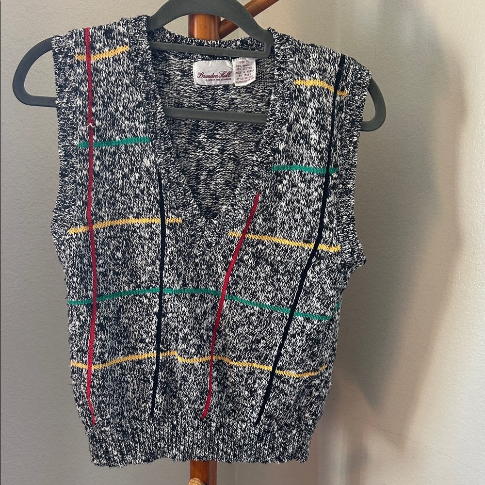 80’s vintage Brushed Knit V-Neck Sweater Vest. Perfect layering piece.